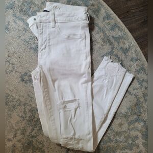 Distressed White Jeans
